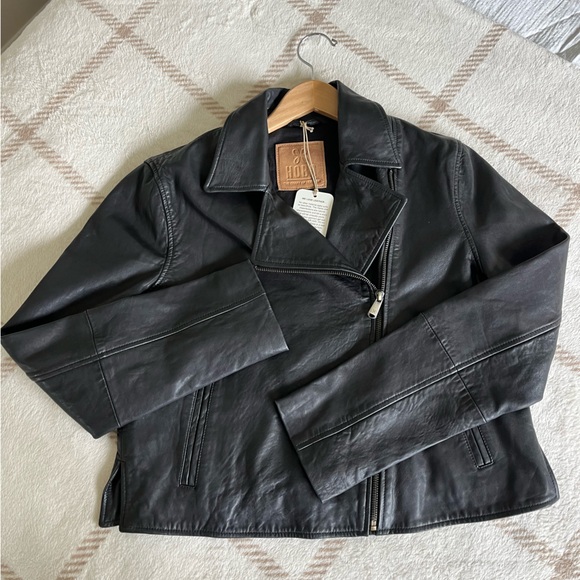 HOBO Jackets & Blazers - HOBO Black Genuine Leather Moto Jacket